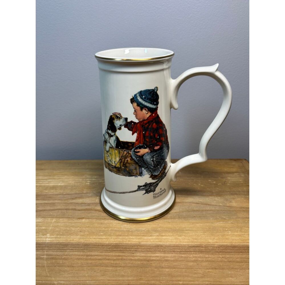 Vintage Gorham Stein Norman Rockwell's "A Boy Meets His Dog" The Four Seasons se